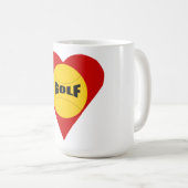 Klassieke witte vlek AMOUR GOLF Koffiemok (Voorkant rechts)