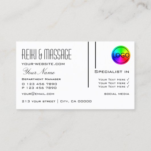 Klassieke witte vlek met Logo Professional Modern Visitekaartje (Achterkant)