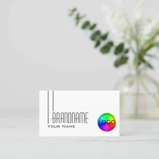 Klassieke witte vlek met Logo Professional Modern Visitekaartje (Staand voorkant)