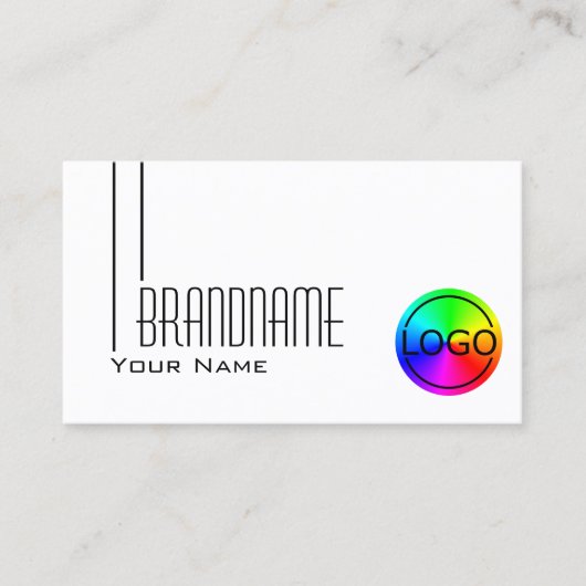 Klassieke witte vlek met Logo Professional Modern Visitekaartje (Voorkant)