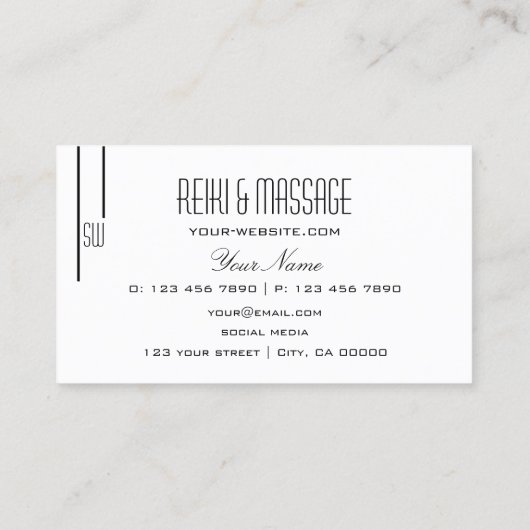 Klassieke witte vlek met Monogram Professional Visitekaartje (Achterkant)