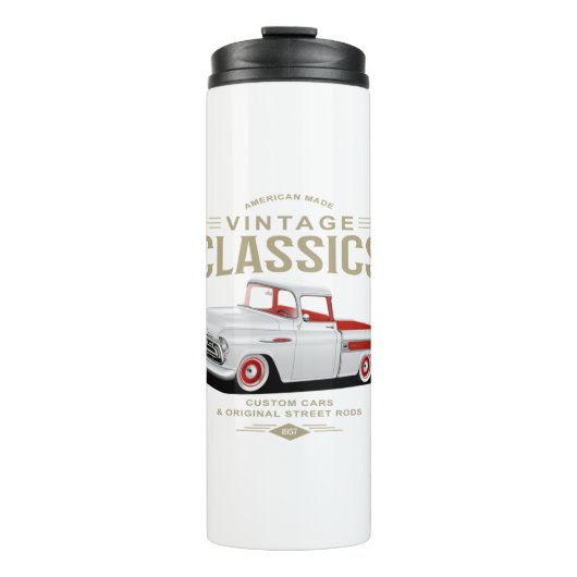  Klassieke witte vrachtwagen Thermosbeker (Voorkant)