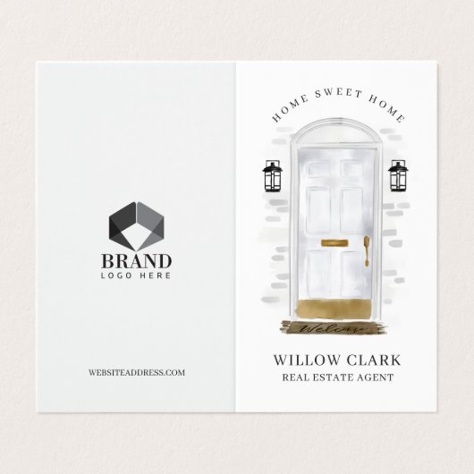 Klassieke witte Waterverf Vooraan Foto's Visitekaartje (Buitenkant ongevouwen)