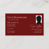 Klassieke witte wijn rood met Logo en foto Visitekaartje (Achterkant)