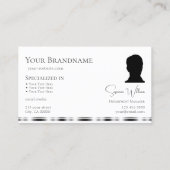 Klassieke witte zilver met Logo en foto's Visitekaartje (Achterkant)