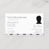 Klassieke witte zilver met monogram en foto visitekaartje (Achterkant)