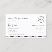 Klassieke witte zilver met monogram en Logo Visitekaartje (Achterkant)