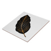 Klassieke witte zwarte goudoliefolie left keramisc tegeltje (Zijkant)