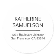 Klassieke witte zwarte naam & retouradres