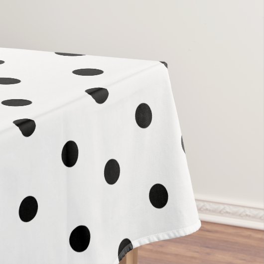 Klassieke witte zwarte pooldots tafelkleed (Voorbeeld)