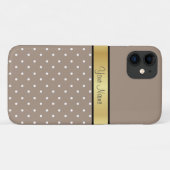 Klassieke witte zwarte Stippen op een rietje bruin Case-Mate iPhone Case (Achterkant (horizontaal))