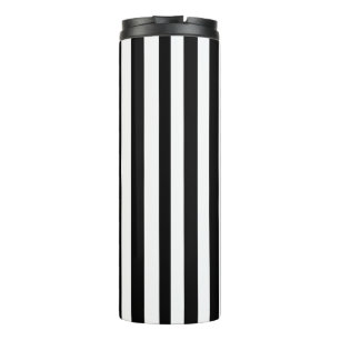 Klassieke witte zwarte streep moderne thermische t thermosbeker