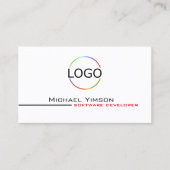 Klassieke witte zwarte tonijn met Logo & fotoprofe Visitekaartje (Voorkant)