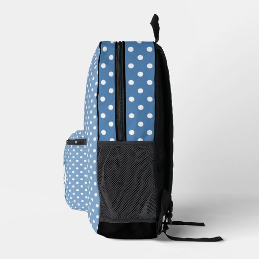 Klassieke witte Zwitserse polka stippen op korenbl Bedrukte Rugzak (Rechts)