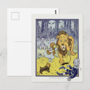 Klassieke Wizard of Oz Dorothy en Laffe Leeuw Briefkaart