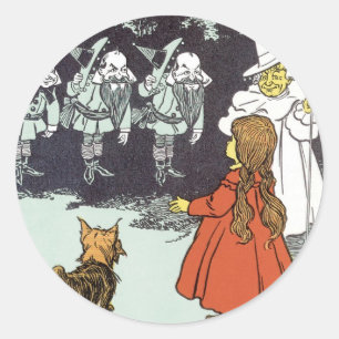 Klassieke Wizard of Oz Dorothy Toto Glinda Munchki Ronde Sticker