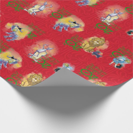 Klassieke Wizard of Oz inpakpapier voor Kerstmis. (Hoek)