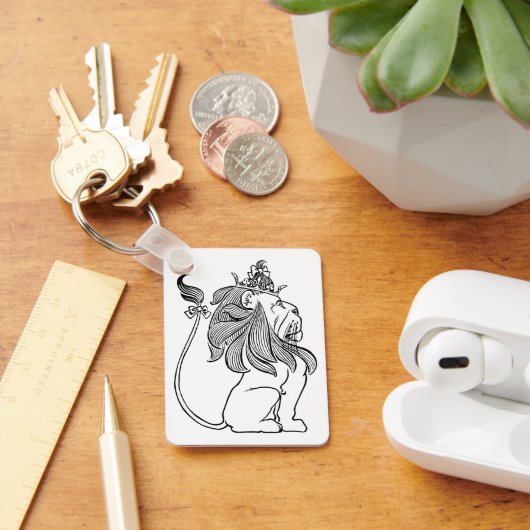 Klassieke Wizard of Oz, laffe leeuw met kroon Sleutelhanger (Bureau)