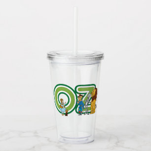 Klassieke Wizard of Oz-personages en tekstletters Acryl Drinkbeker