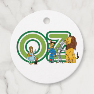 Klassieke Wizard of Oz-personages en tekstletters Bedankjes Labels