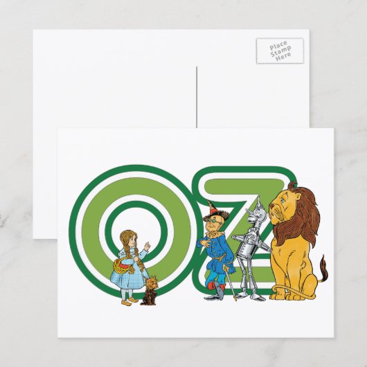 Klassieke Wizard of Oz-personages en tekstletters Briefkaart (Voorkant / Achterkant)