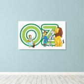 Klassieke Wizard of Oz-personages en tekstletters Canvas Afdruk (Insitu (Houten vloer))