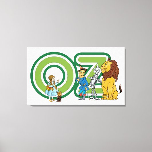 Klassieke Wizard of Oz-personages en tekstletters Canvas Afdruk (Voorkant)