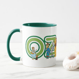 Klassieke Wizard of Oz-personages en tekstletters Mok