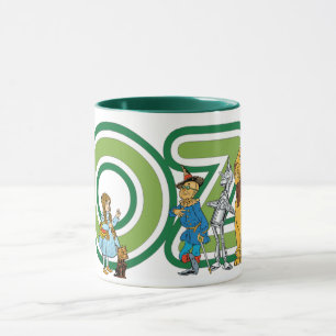 Klassieke Wizard of Oz-personages en tekstletters Mok