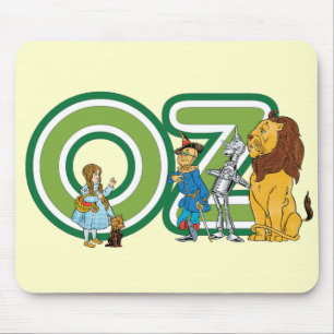 Klassieke Wizard of Oz-personages en tekstletters Muismat