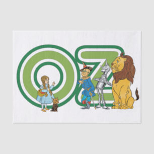Klassieke Wizard of Oz-personages en tekstletters Tissuepapier