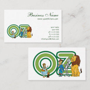 Klassieke Wizard of Oz-personages en tekstletters Visitekaartje