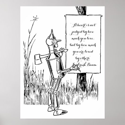 Klassieke Wizard of Oz, Tinman Leest Bord Poster (Voorkant)
