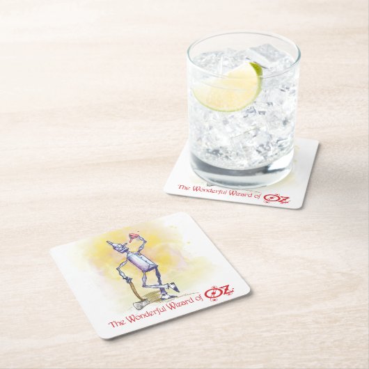 Klassieke wizard van Oz Tin Man Square Paper Onder Kartonnen Onderzetters (Insitu)