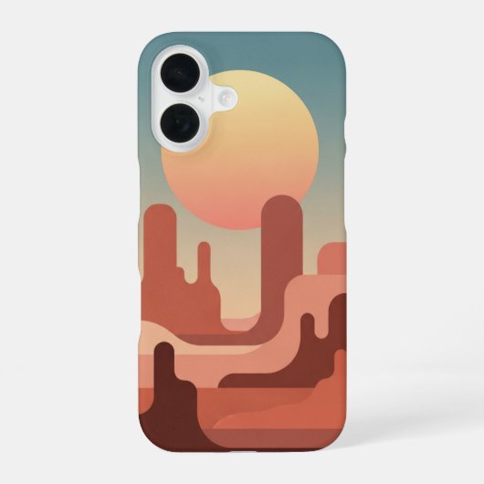 Klassieke woestijnrots iPhone 16 hoesje (Achterkant)