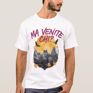 Klassieke Wolf & Eagle Witte Grafische T-shirt