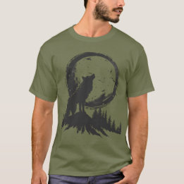 Klassieke wolf in het maanlicht t-shirt