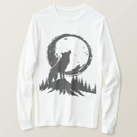 Klassieke Wolf In Het Maanlicht T-shirt (Design voorkant)
