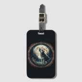 Klassieke,  wolf & moon bagagelabel (Voorkant (verticaal))