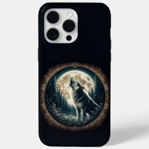 Klassieke, wolf & moon iPhone 15 pro max hoesje