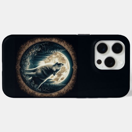 Klassieke,  wolf & moon Case-Mate iPhone case (Achterkant (horizontaal))