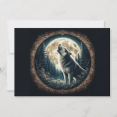 Klassieke, wolf & moon feestdagenkaart (Voorkant)