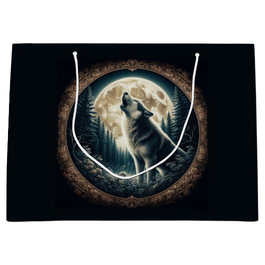 Klassieke,  wolf & moon groot cadeauzakje (Voorkant)