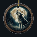 Klassieke,  wolf & moon keramisch ornament<br><div class="desc">.</div>