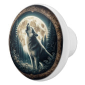 Klassieke,  wolf & moon keramische knop (Rechts)