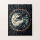 Klassieke,  wolf & moon legpuzzel (Verticaal)