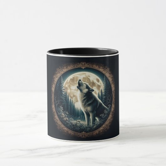 Klassieke, wolf & moon mok (Midden)