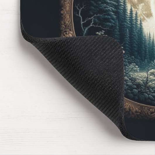 Klassieke,  wolf & moon muismat (Hoek)