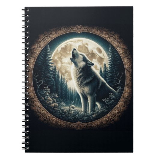 Klassieke, wolf & moon notitieboek (Voorkant)