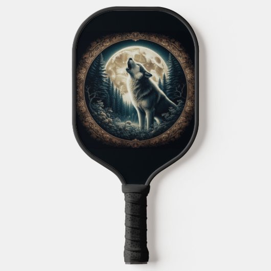 Klassieke,  wolf & moon pickleball paddle (Voorkant)